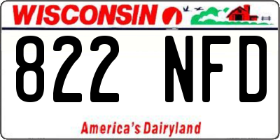WI license plate 822NFD