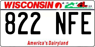 WI license plate 822NFE