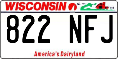 WI license plate 822NFJ