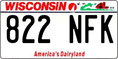 WI license plate 822NFK