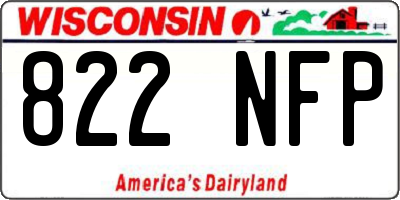 WI license plate 822NFP