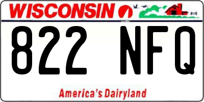 WI license plate 822NFQ
