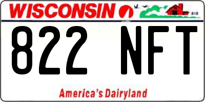 WI license plate 822NFT