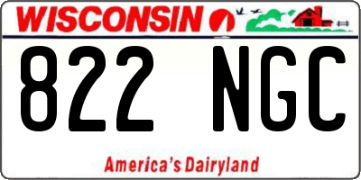 WI license plate 822NGC