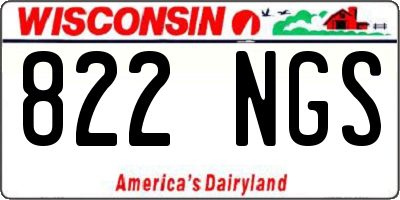 WI license plate 822NGS