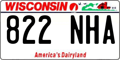 WI license plate 822NHA