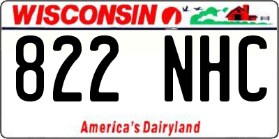 WI license plate 822NHC