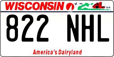 WI license plate 822NHL