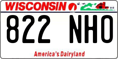 WI license plate 822NHO