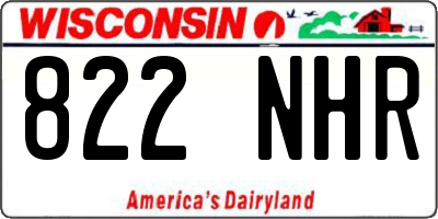 WI license plate 822NHR