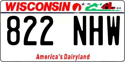 WI license plate 822NHW