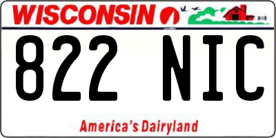 WI license plate 822NIC