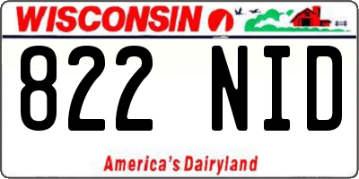 WI license plate 822NID