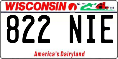 WI license plate 822NIE