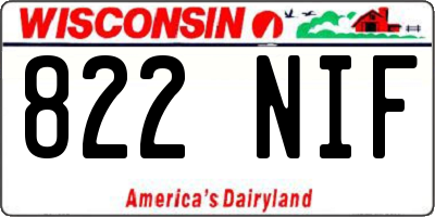 WI license plate 822NIF