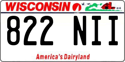 WI license plate 822NII