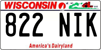 WI license plate 822NIK