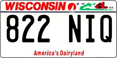 WI license plate 822NIQ