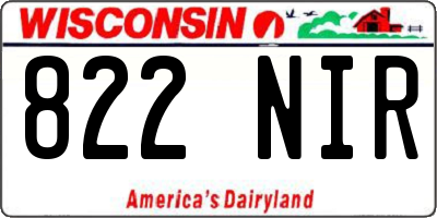 WI license plate 822NIR