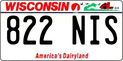 WI license plate 822NIS