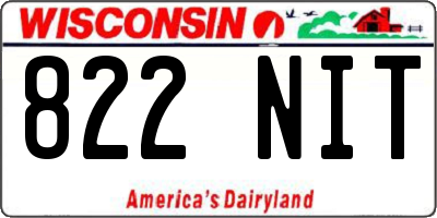 WI license plate 822NIT