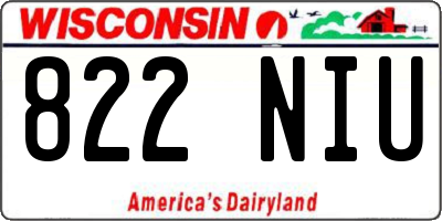 WI license plate 822NIU
