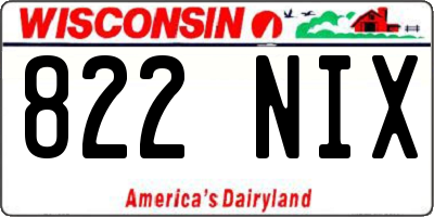 WI license plate 822NIX