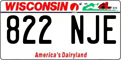 WI license plate 822NJE