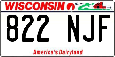 WI license plate 822NJF