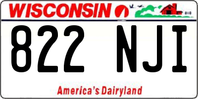 WI license plate 822NJI
