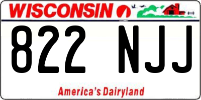 WI license plate 822NJJ