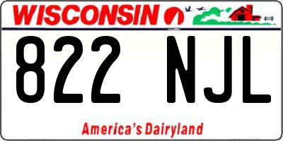 WI license plate 822NJL