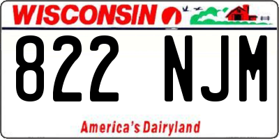 WI license plate 822NJM