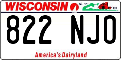 WI license plate 822NJO