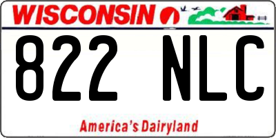 WI license plate 822NLC