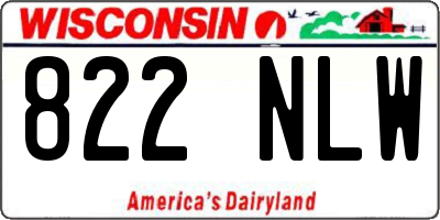 WI license plate 822NLW