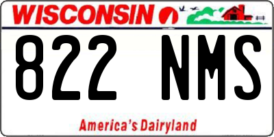 WI license plate 822NMS