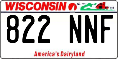 WI license plate 822NNF