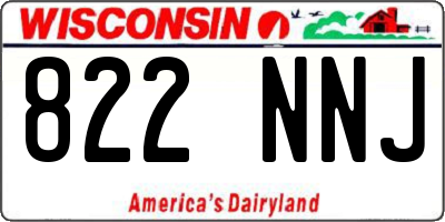 WI license plate 822NNJ