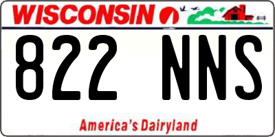 WI license plate 822NNS