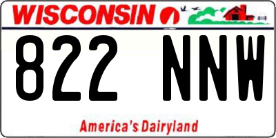 WI license plate 822NNW