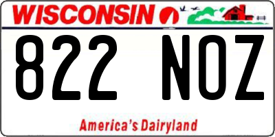 WI license plate 822NOZ