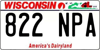 WI license plate 822NPA