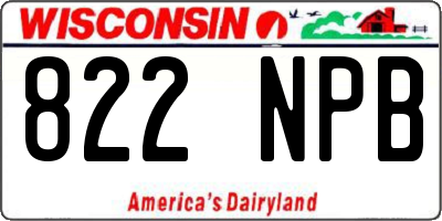 WI license plate 822NPB