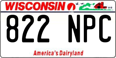 WI license plate 822NPC