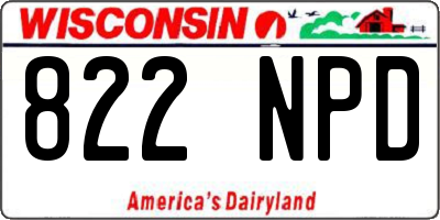 WI license plate 822NPD