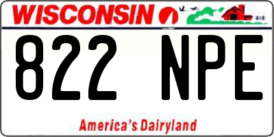 WI license plate 822NPE