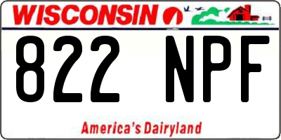 WI license plate 822NPF