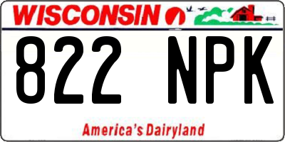 WI license plate 822NPK