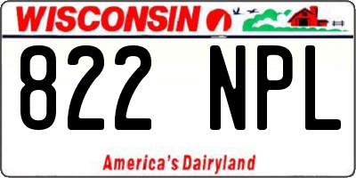 WI license plate 822NPL